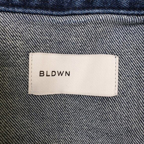 BLDWN Womens M Leon Denim Jean Jacket Dark Wash NEW - Picture 9 of 10